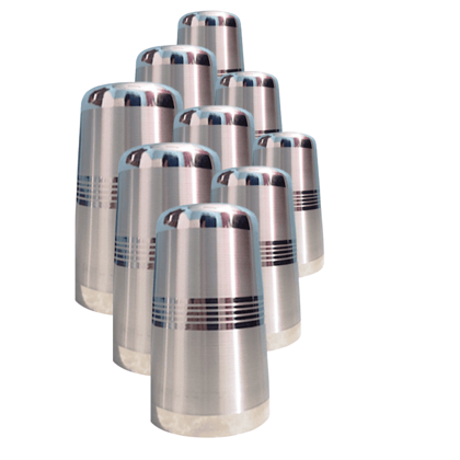 Shini Lifestyle Stainless Steel Laser Design Glass, Premium Quality, Water Glass, Gilas (10 pcs)