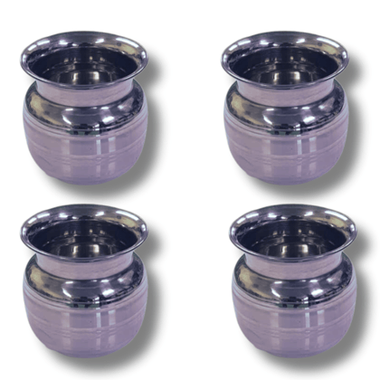 SHINI LIFESTYLE stainless steel lota with laser design, kalash lota, Karwa lota, 750ML (4PC)
