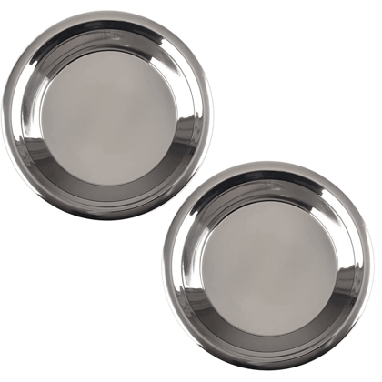 SHINI LIFESTYLE Stainless Steel Parat, Steel parat for kitchen, Atta Parat, Parati, Paraati (Dia-30cm, 2Pc)