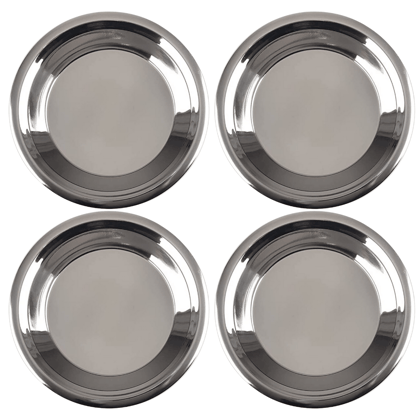 SHINI LIFESTYLE Stainless Steel Parat, Steel parat for kitchen, Atta Parat, Parati, Paraati (Dia-30cm, 4Pc) SHINI LIFESTYLE Stainless Steel Parat, Steel parat for kitchen, Atta Parat, Parati, Paraati (Dia-30cm, 4Pc)