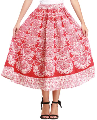 Tomato-Puree Midi-Skirt from Pilkhuwa with Block Printed Motifs Tomato-Puree Midi-Skirt from Pilkhuwa with Block Printed Motifs