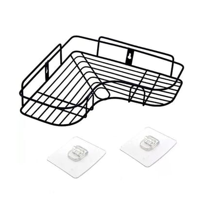 SELF-ADHESIVE KITCHEN-BATHROOM CORNER SHELF ORGANISER STORAGE RACK