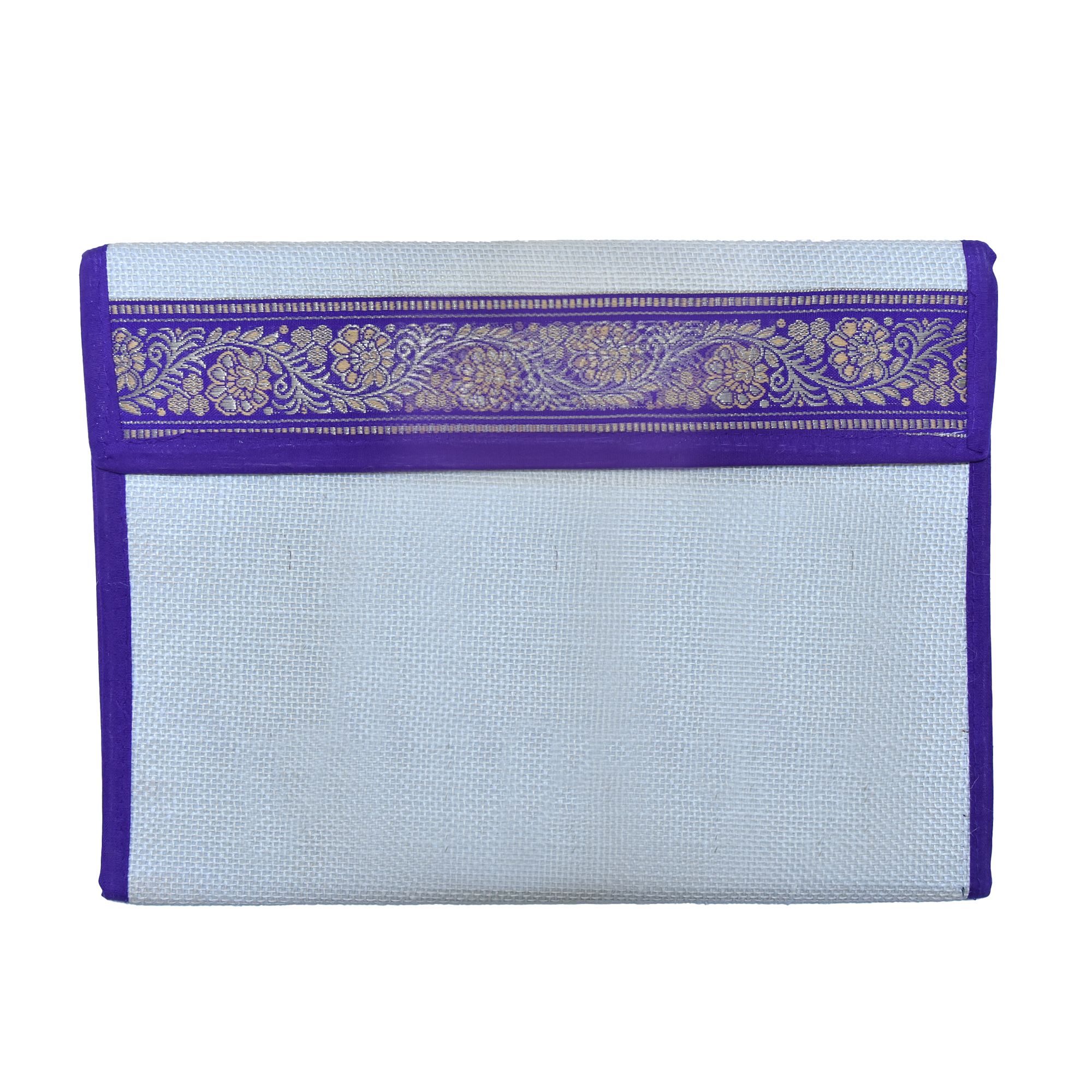 Tribes India Jute Purple File Folder with Lace