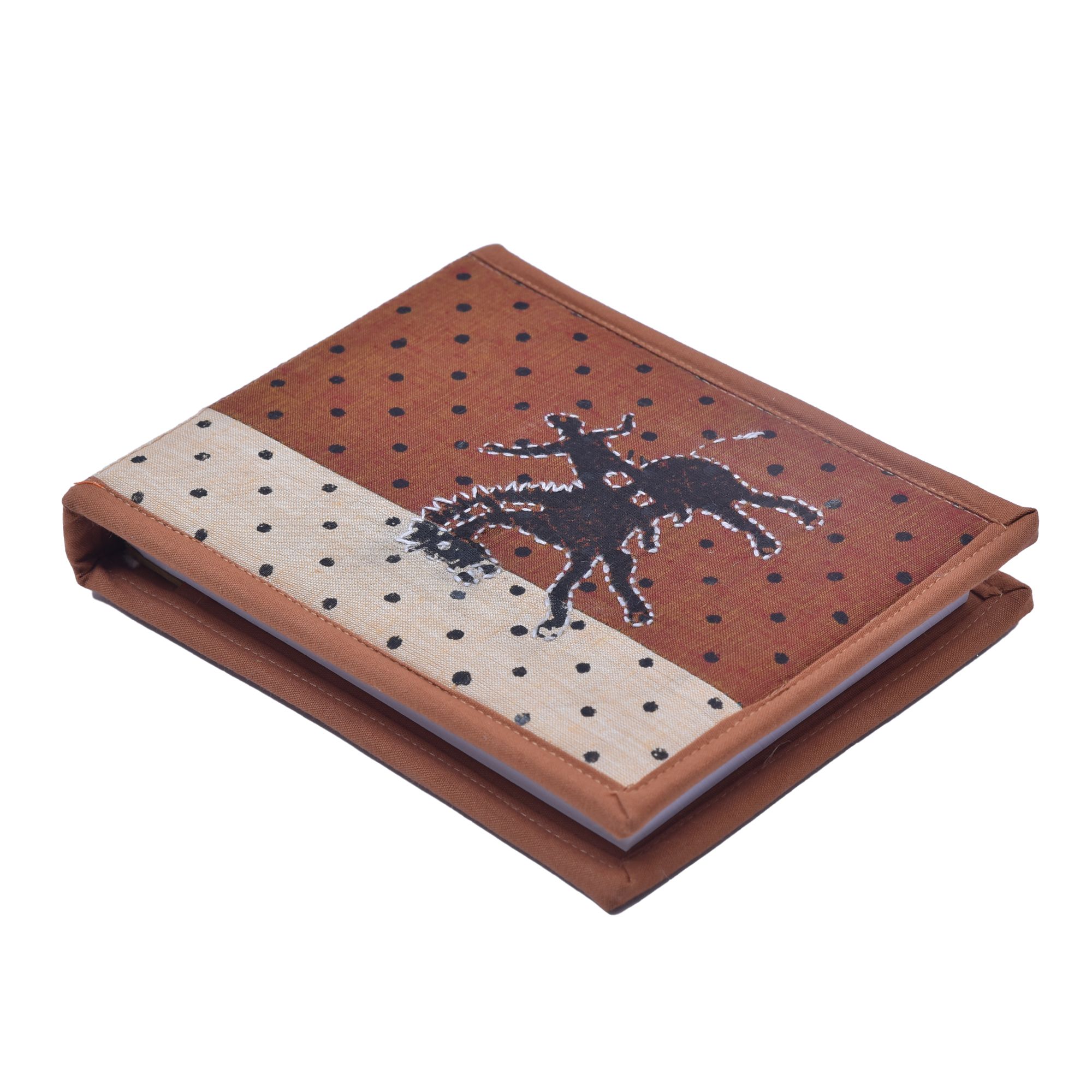 Tribes India Handcrafted Brown Notepad Pithora Embroidered
