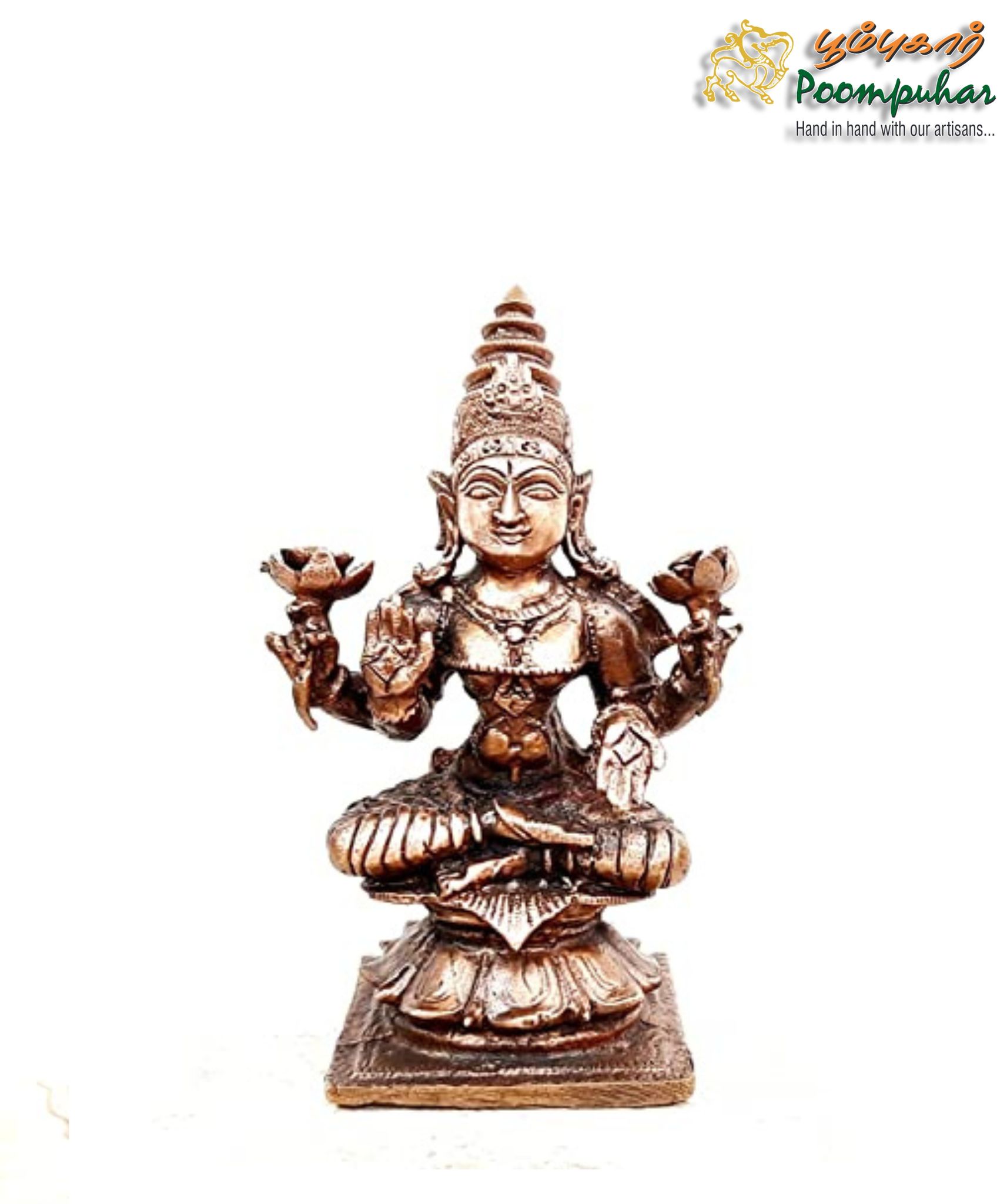 Copper Mahalakshmi 3.6 inches