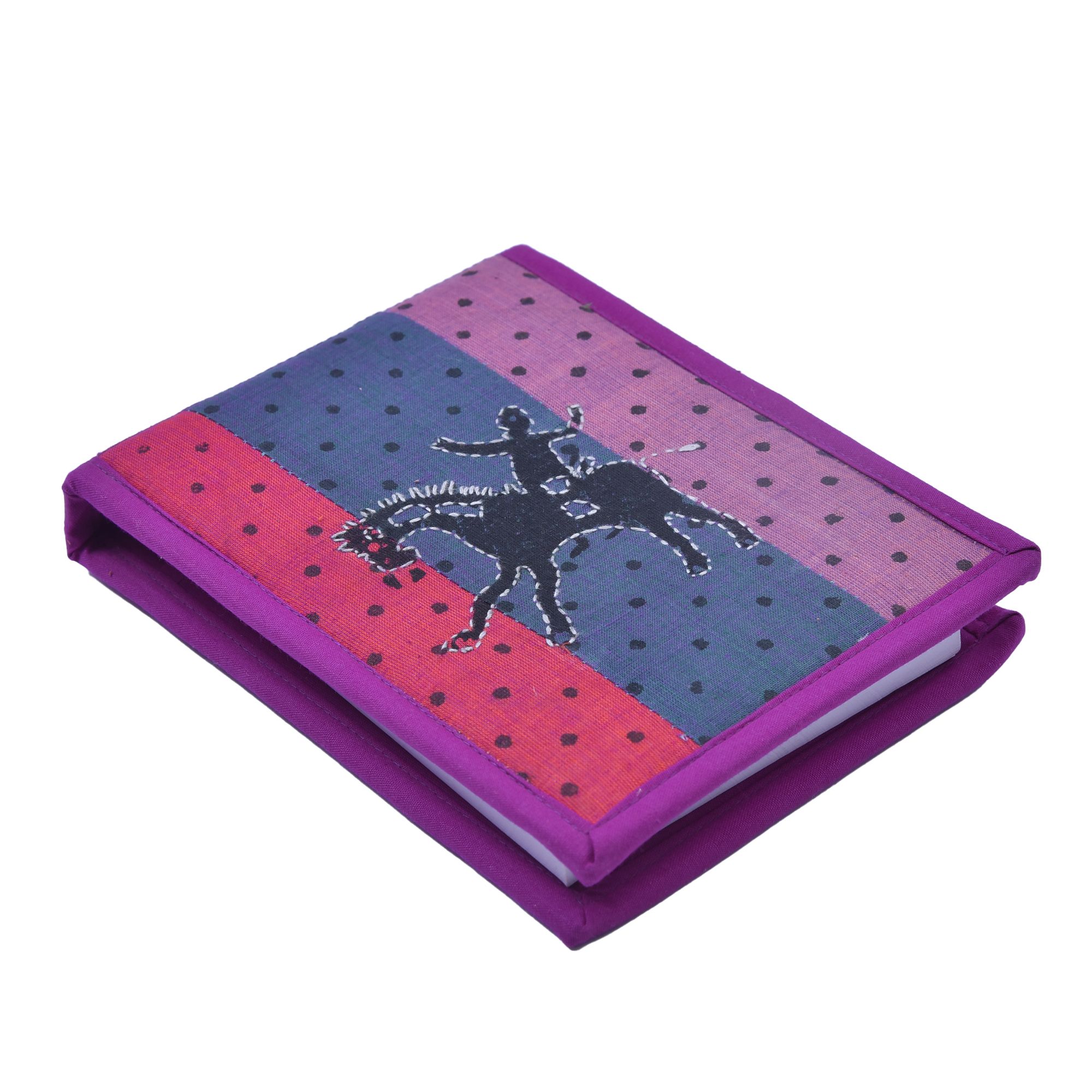Tribes India Handcrafted Purple Notepad Pithora Embroidered