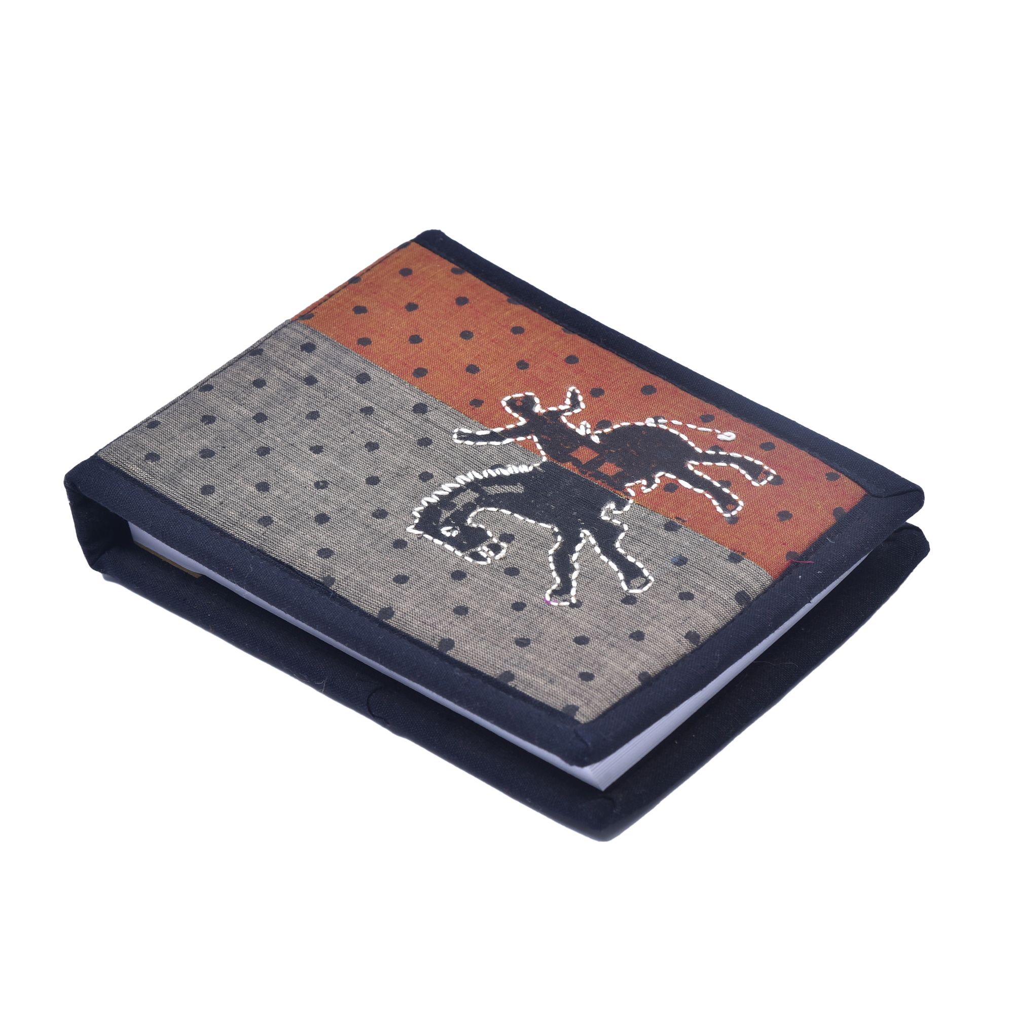 Tribes India Handcrafted Black Notepad Pithora Embroidered