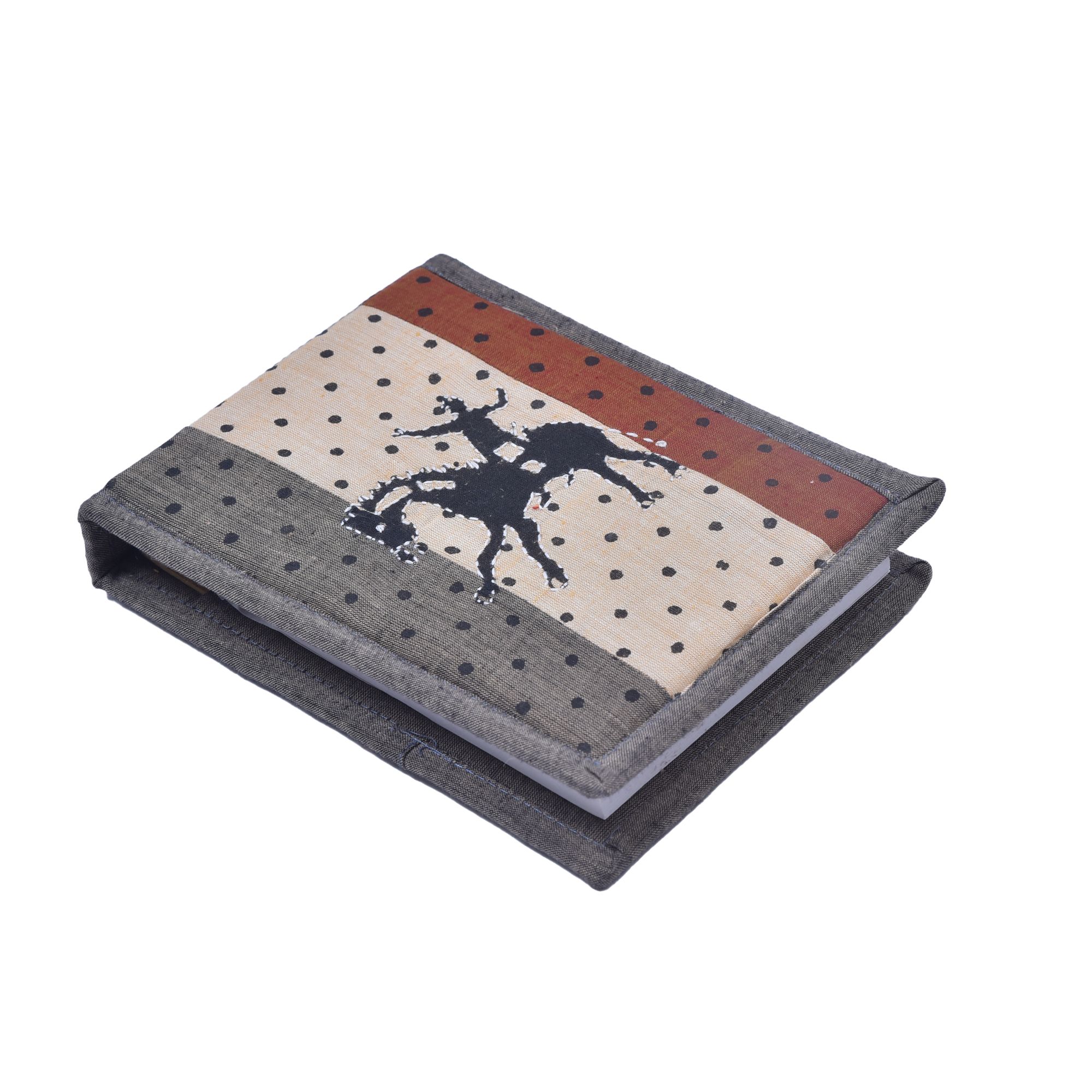 Tribes India Handcrafted Grey Notepad Pithora Embroidered