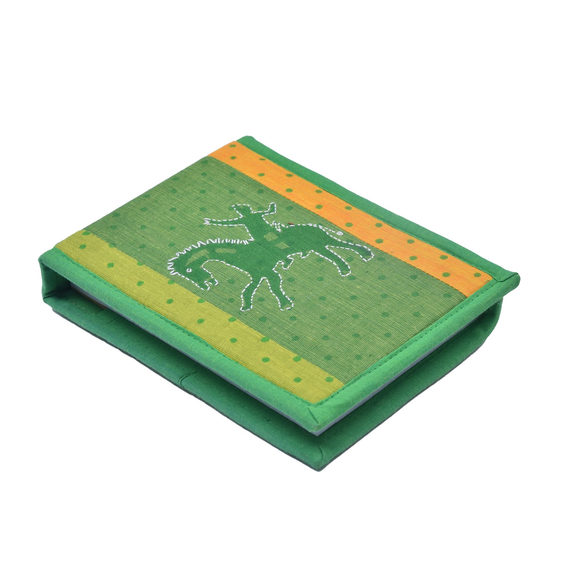 Tribes India Handcrafted Green Notepad Pithora Embroidered