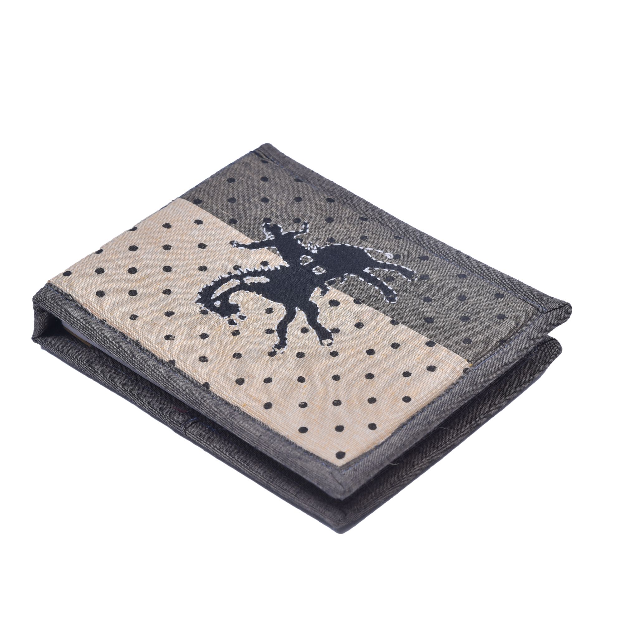 Tribes India Handcrafted Grey Notepad Pithora Embroidered