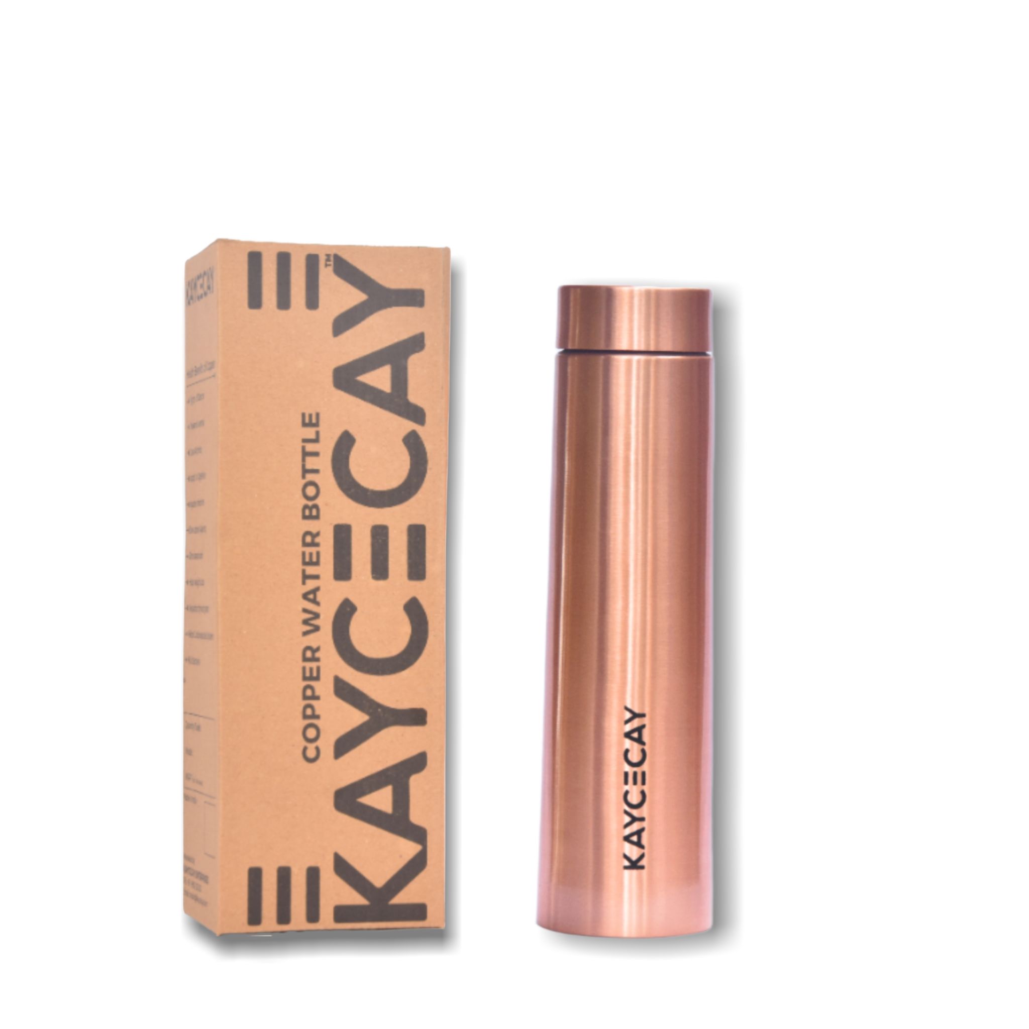 Kaycecay Copper Water Bottle 900 Ml, Set of 1