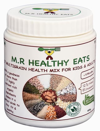 M.R Healthy Eats- Organic 17 Multigrain Health Mix Flour for Kids & Adults In Food-Grade Container 400 gms (+6 months)