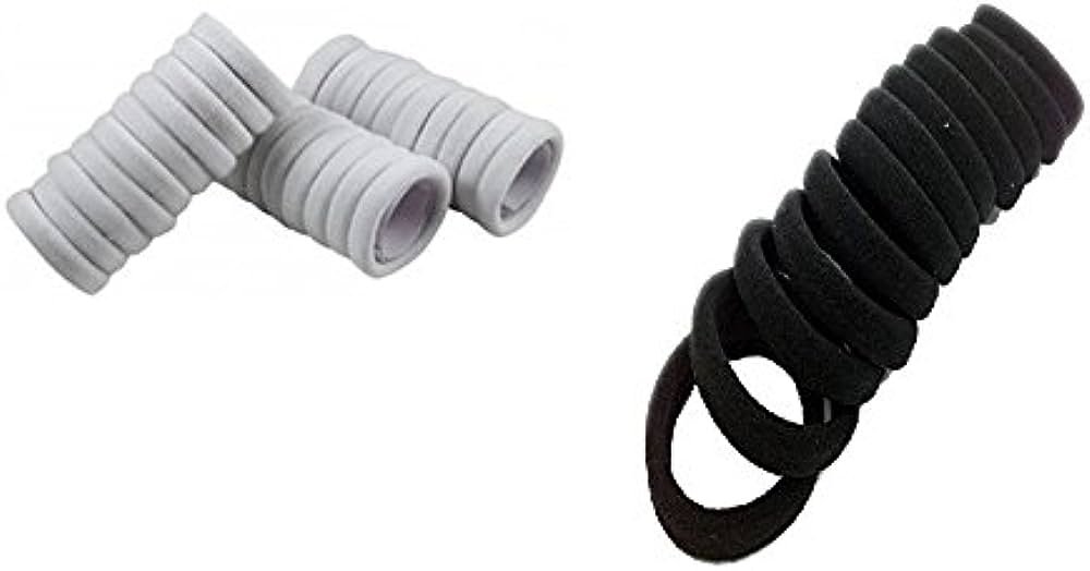 30PCS PACK OF BLACK AND WHITE SOFT PONYTAIL RUBBER BAND FOR GIRLS AND WOMEN Rubber Band (White, Black)
