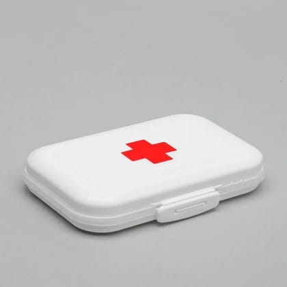 8 Grid White Pill Box