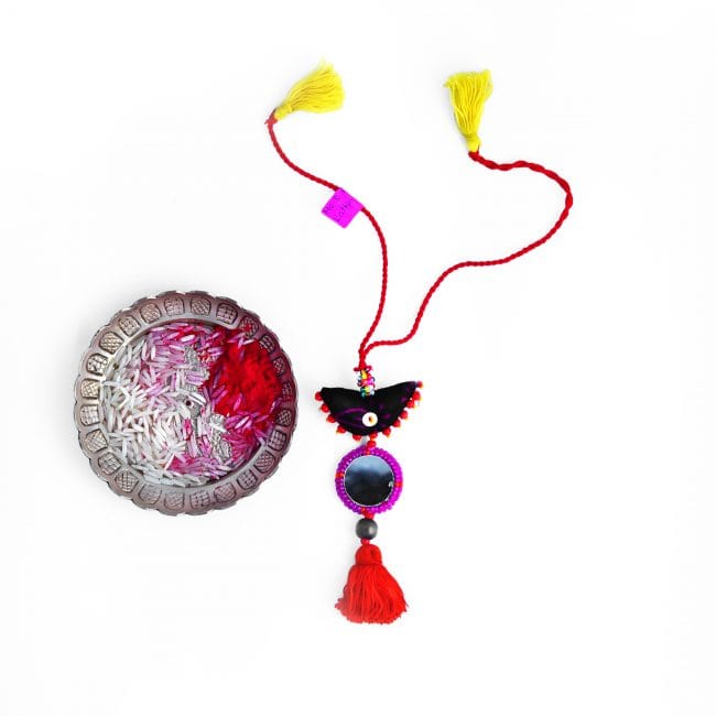 Tribes India Handmade Latkan Multicolor Rakhi