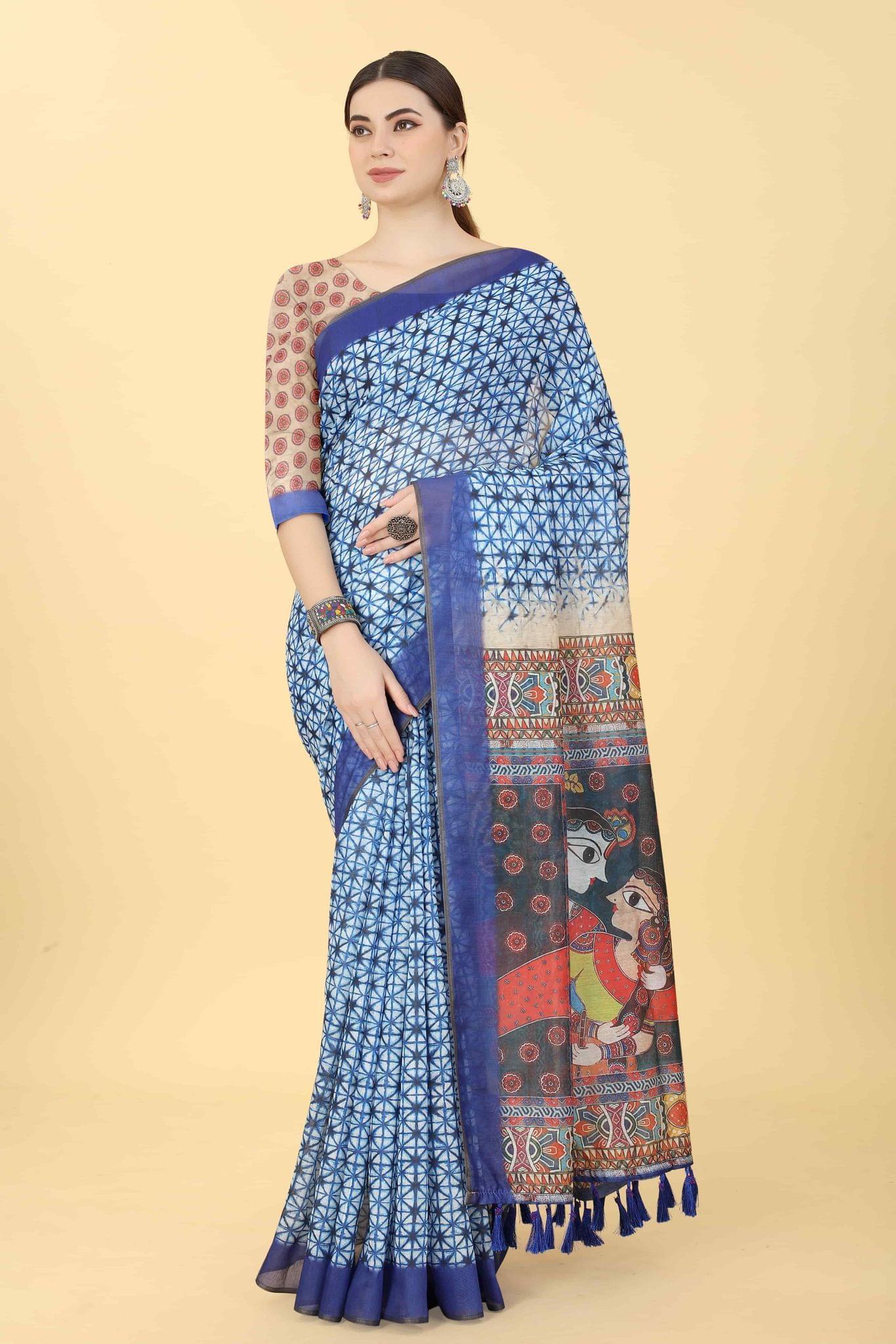 Women's Kalamkari Digital Printed Saree