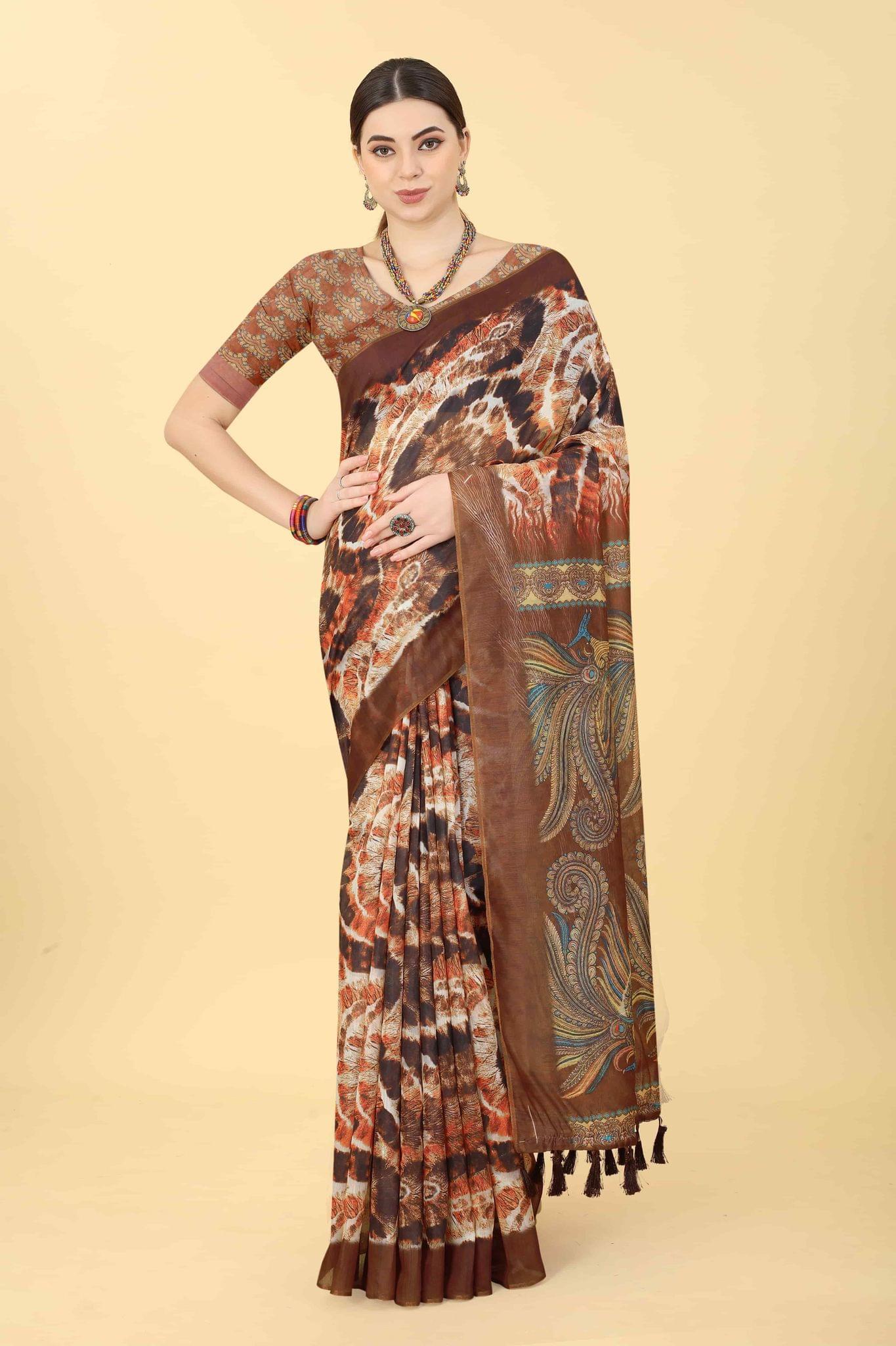 Women's Kalamkari Digital Printed Saree