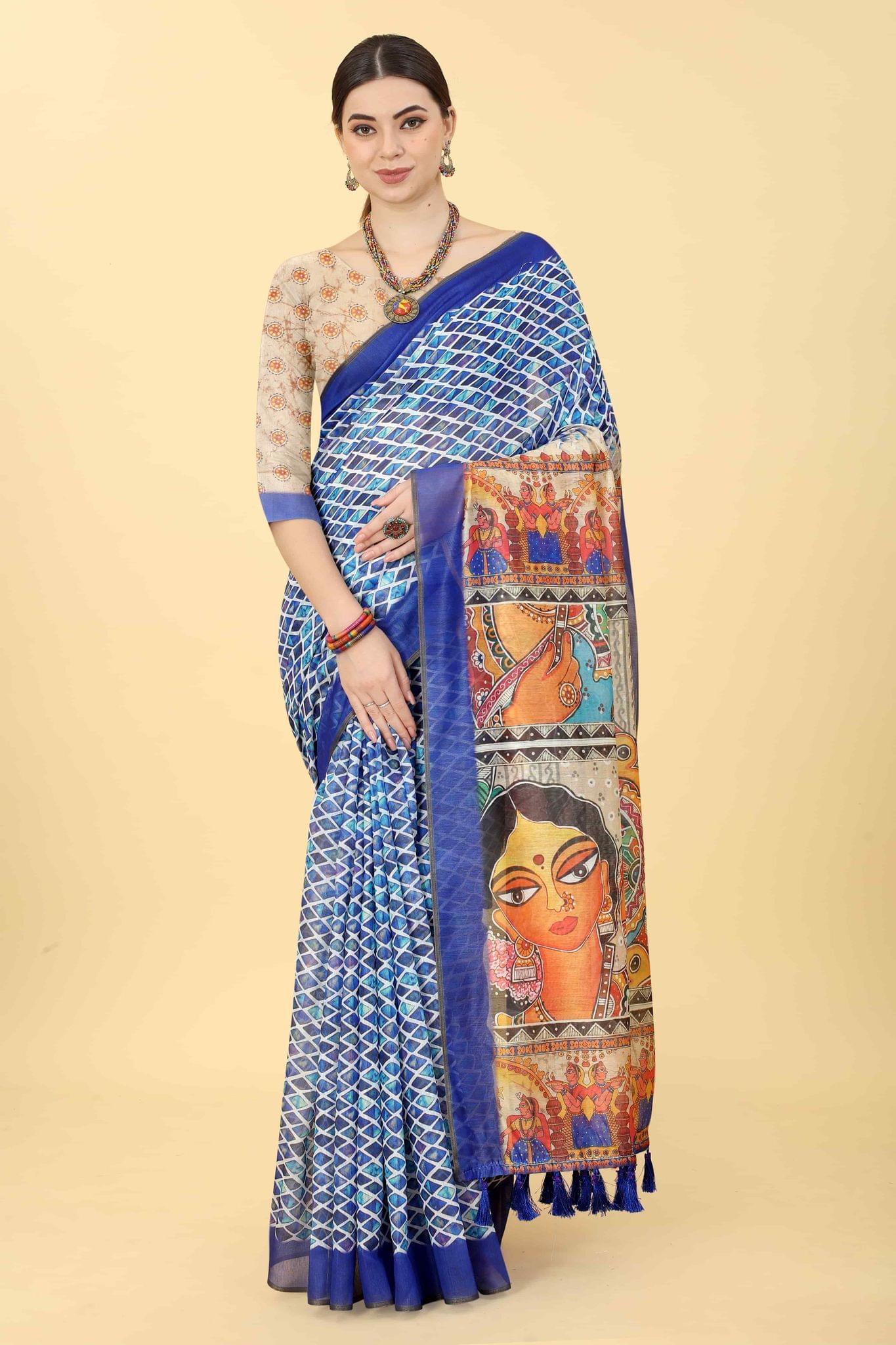 Women's Kalamkari Digital Printed Saree