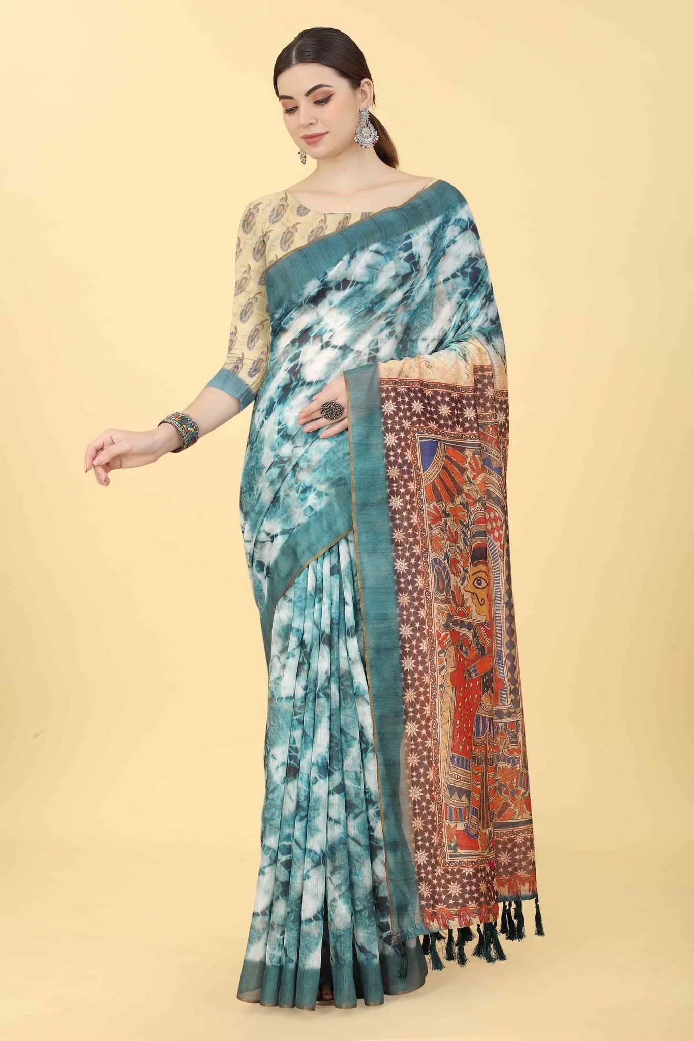 Women's Kalamkari Digital Printed Saree