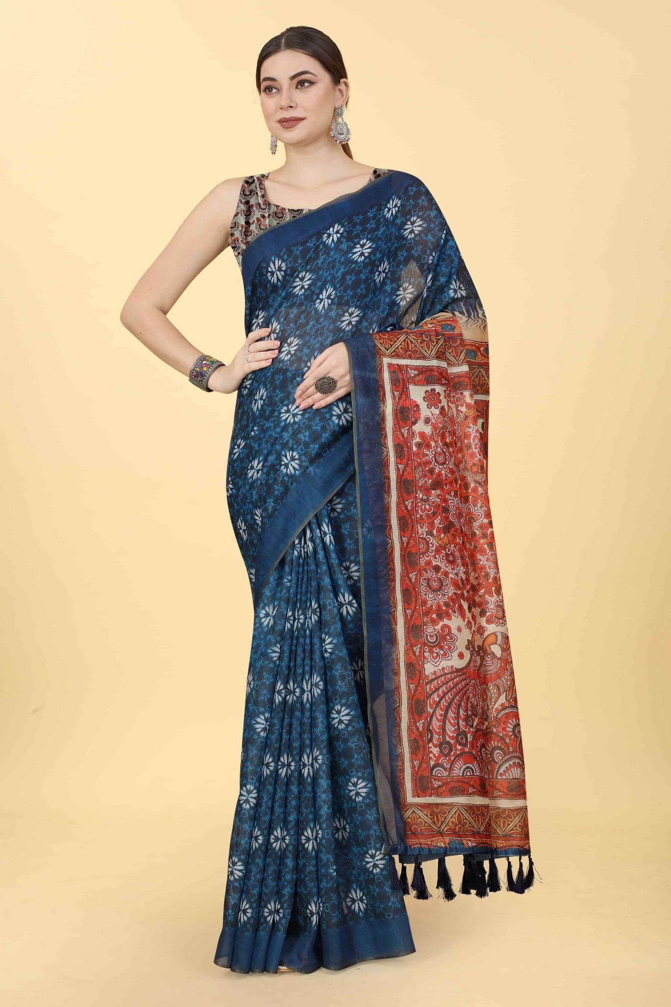 Women's Kalamkari Digital Printed Saree