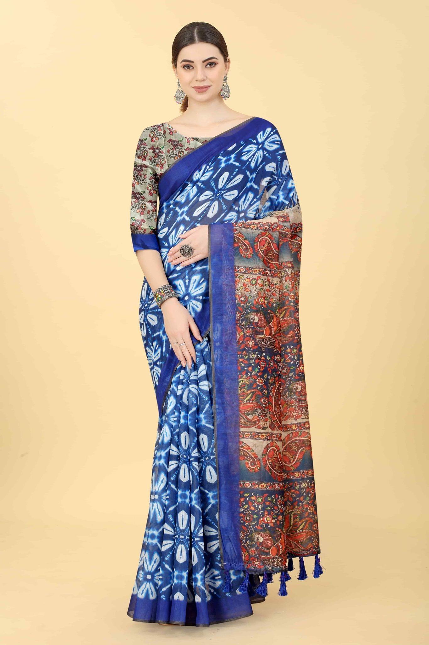 Women's Kalamkari Digital Printed Saree