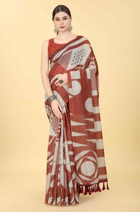 Women's Chanderi Digital Print Saree