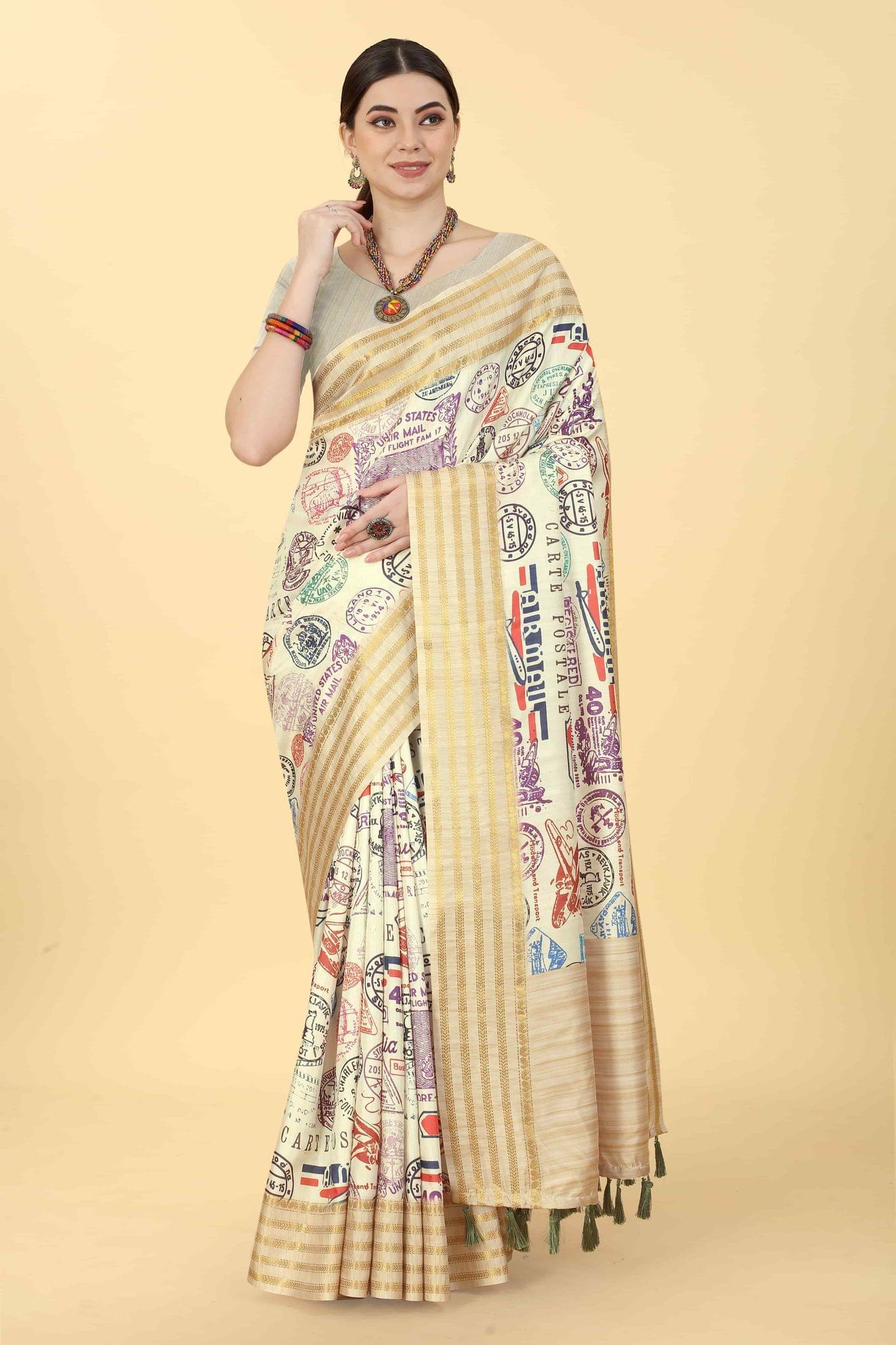 Women's Chanderi Digital Print Saree