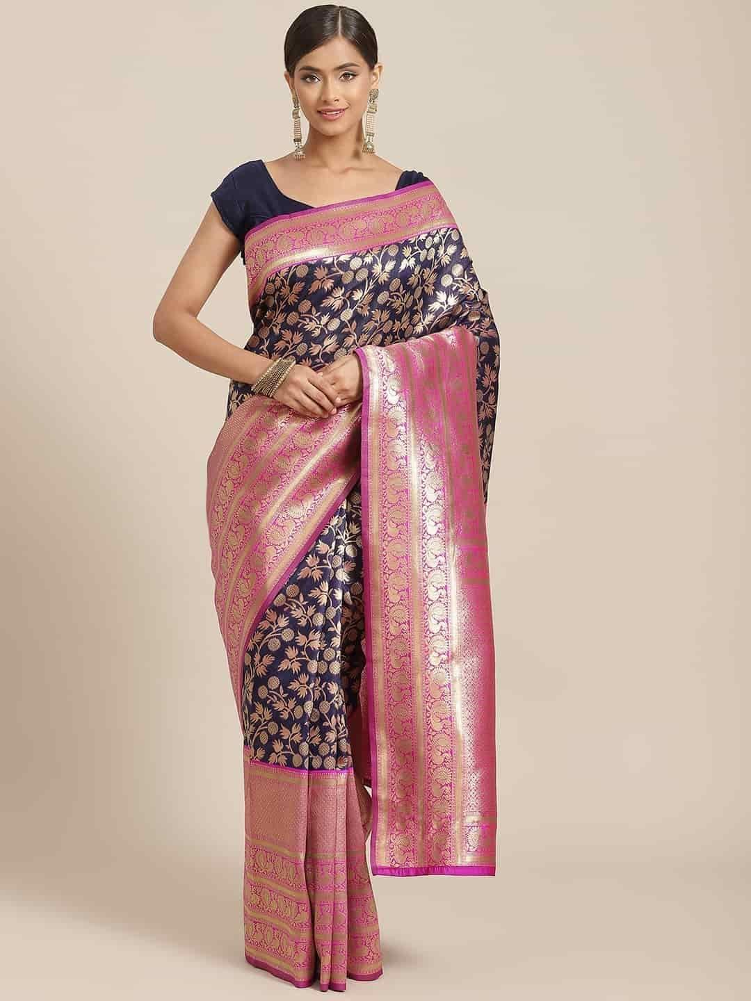 Women's Banarasi Art Silk Saree With Unstiched Blouse Piece