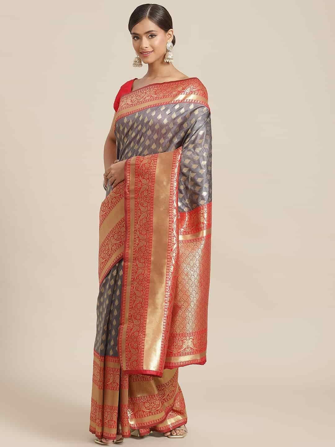 Women's Banarasi Art Silk Saree With Unstiched Blouse Piece