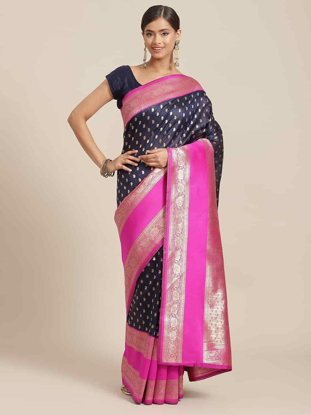 Women's Banarasi Art Silk Saree With Unstiched Blouse Piece