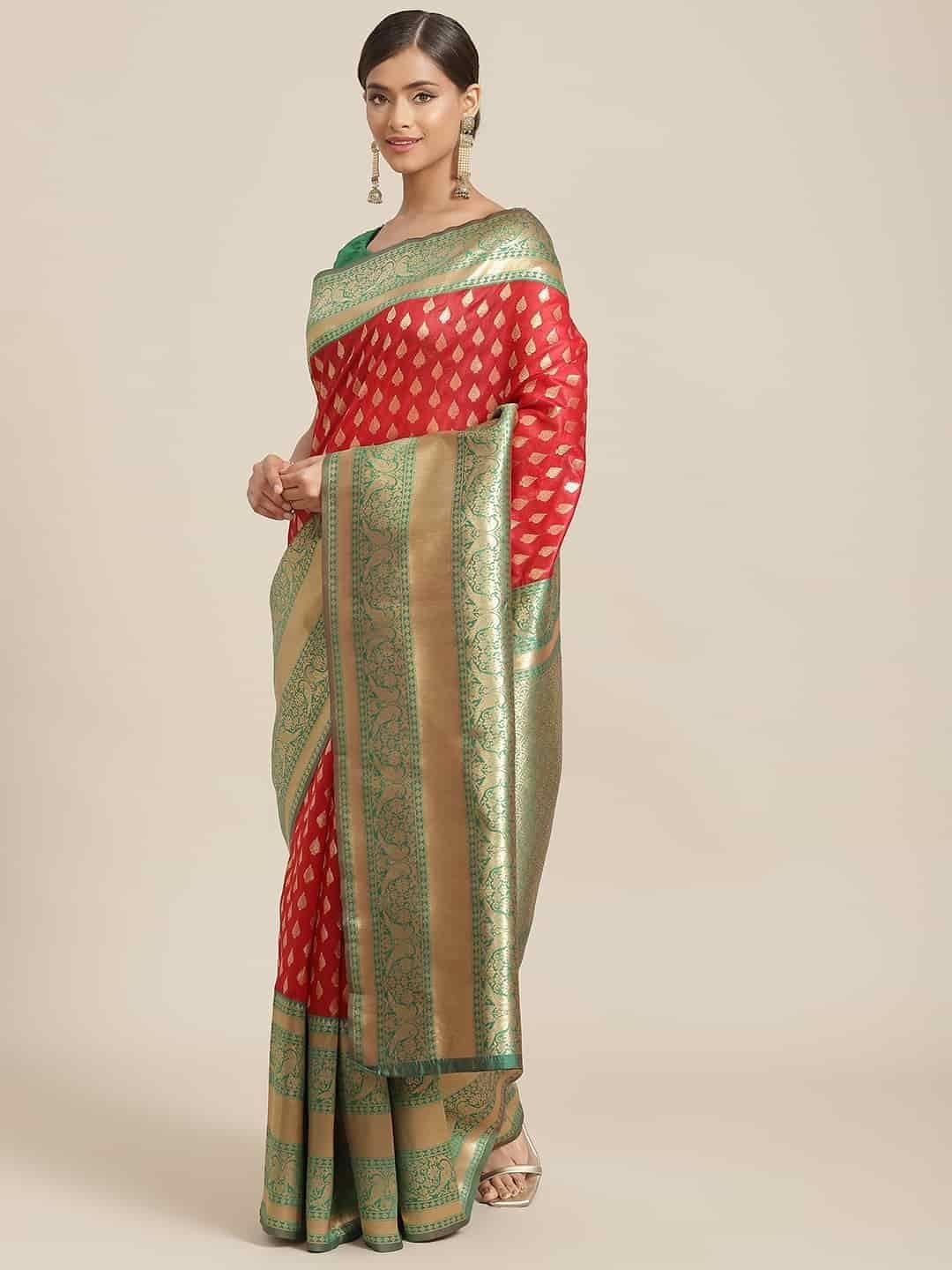 Women's Banarasi Art Silk Saree With Unstiched Blouse Piece