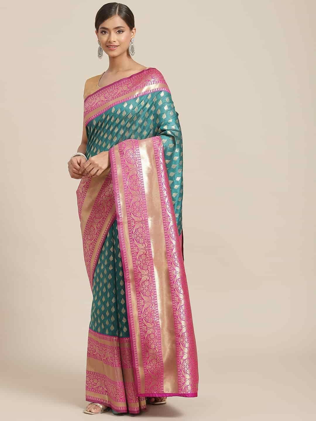 Women's Banarasi Art Silk Saree With Unstiched Blouse Piece