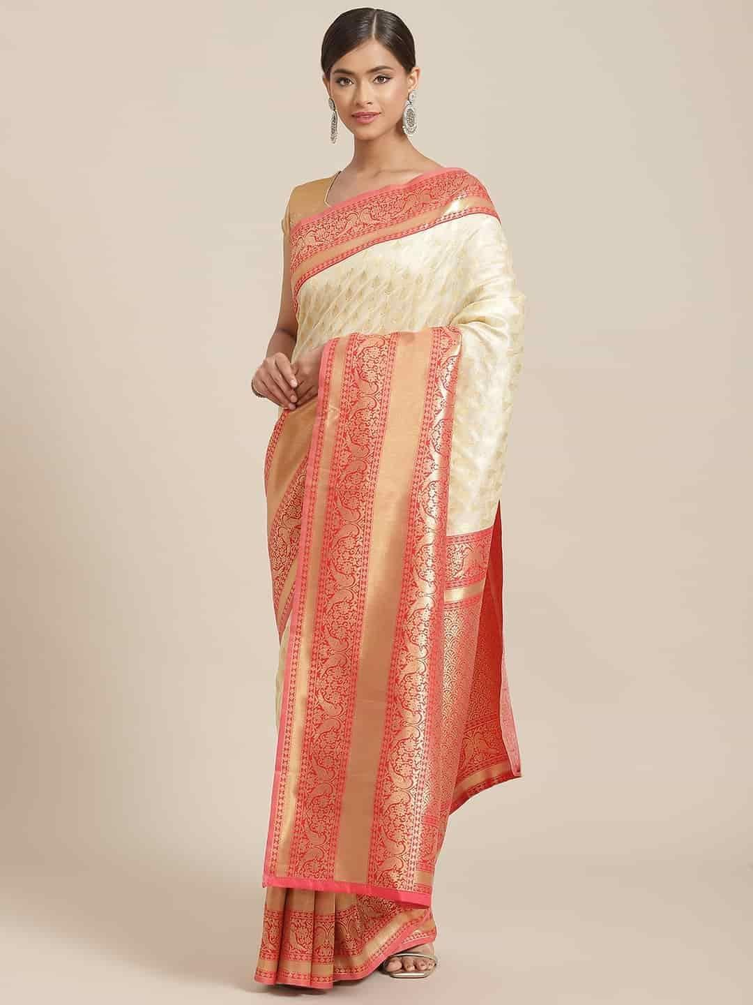 Women's Banarasi Art Silk Saree With Unstiched Blouse Piece