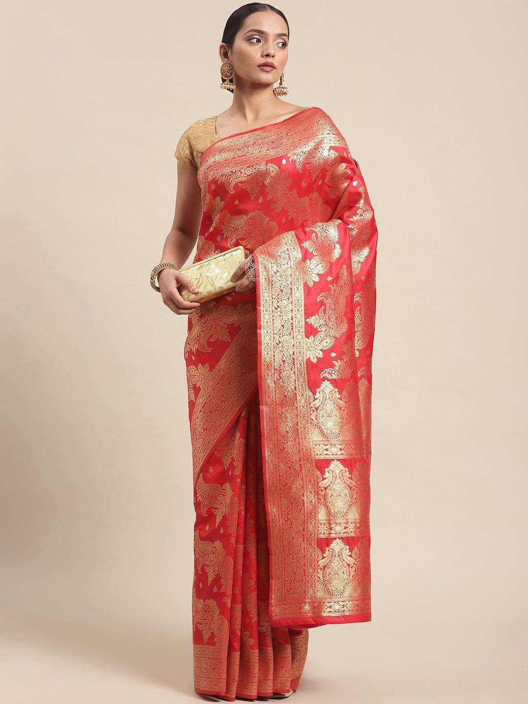 Women's Banarasi Art Silk Saree With Unstiched Blouse Piece