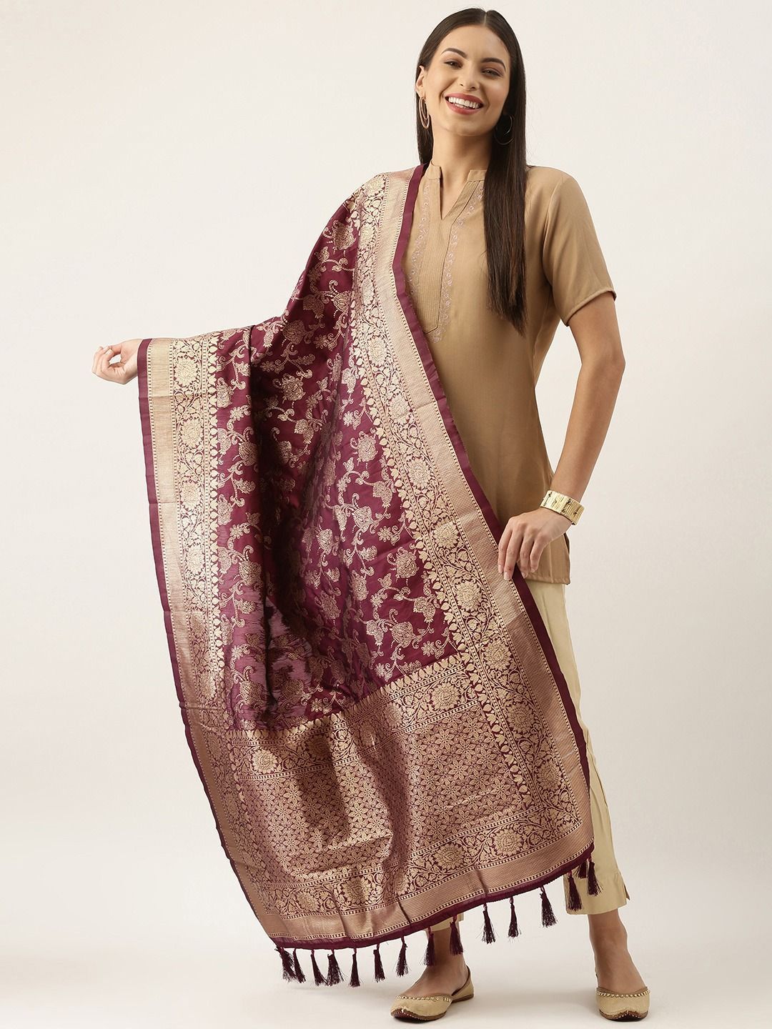 Women's Fancy Woven Banarasi Silk Dupatta