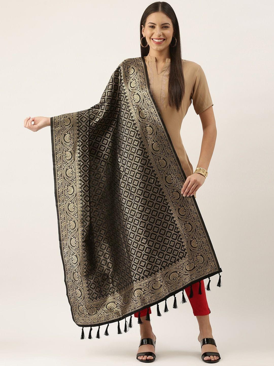 Women's Fancy Woven Banarasi Silk Dupatta