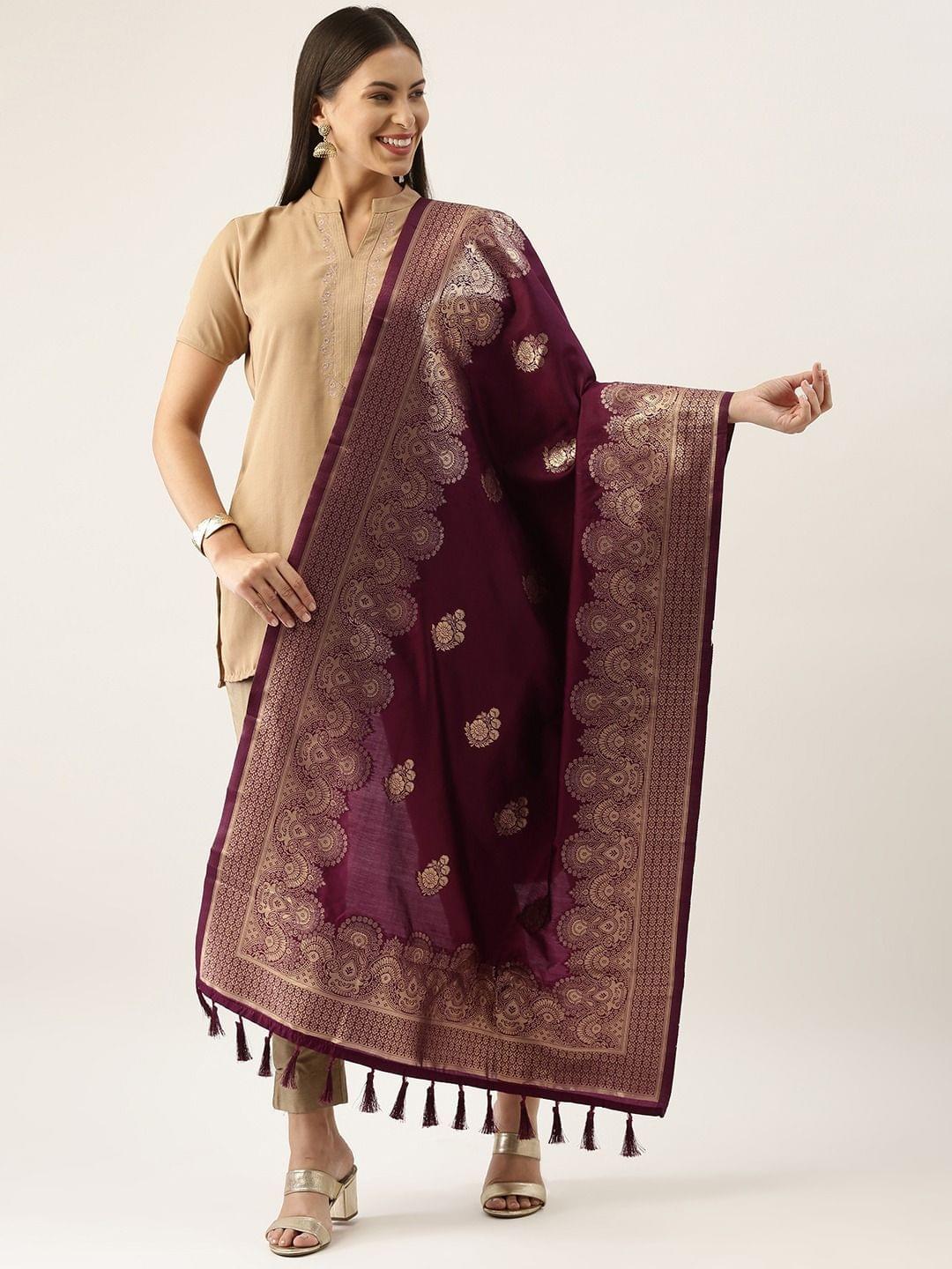 Women's Fancy Woven Banarasi Silk Dupatta