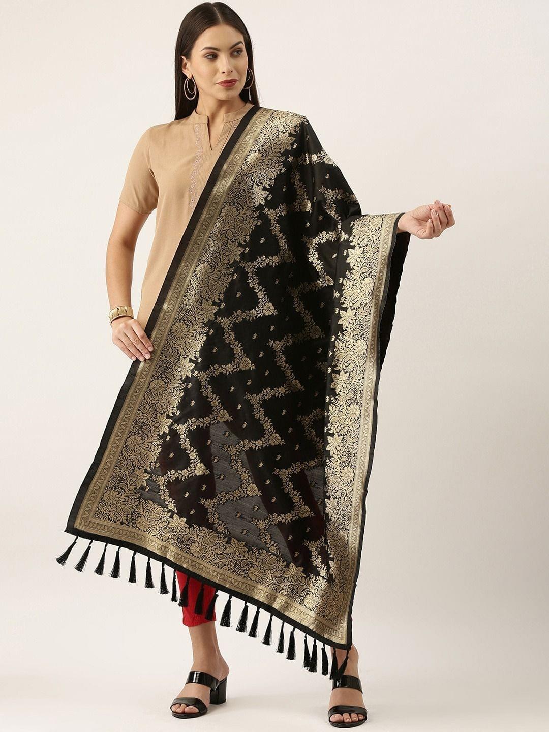 Women's Fancy Woven Banarasi Silk Dupatta