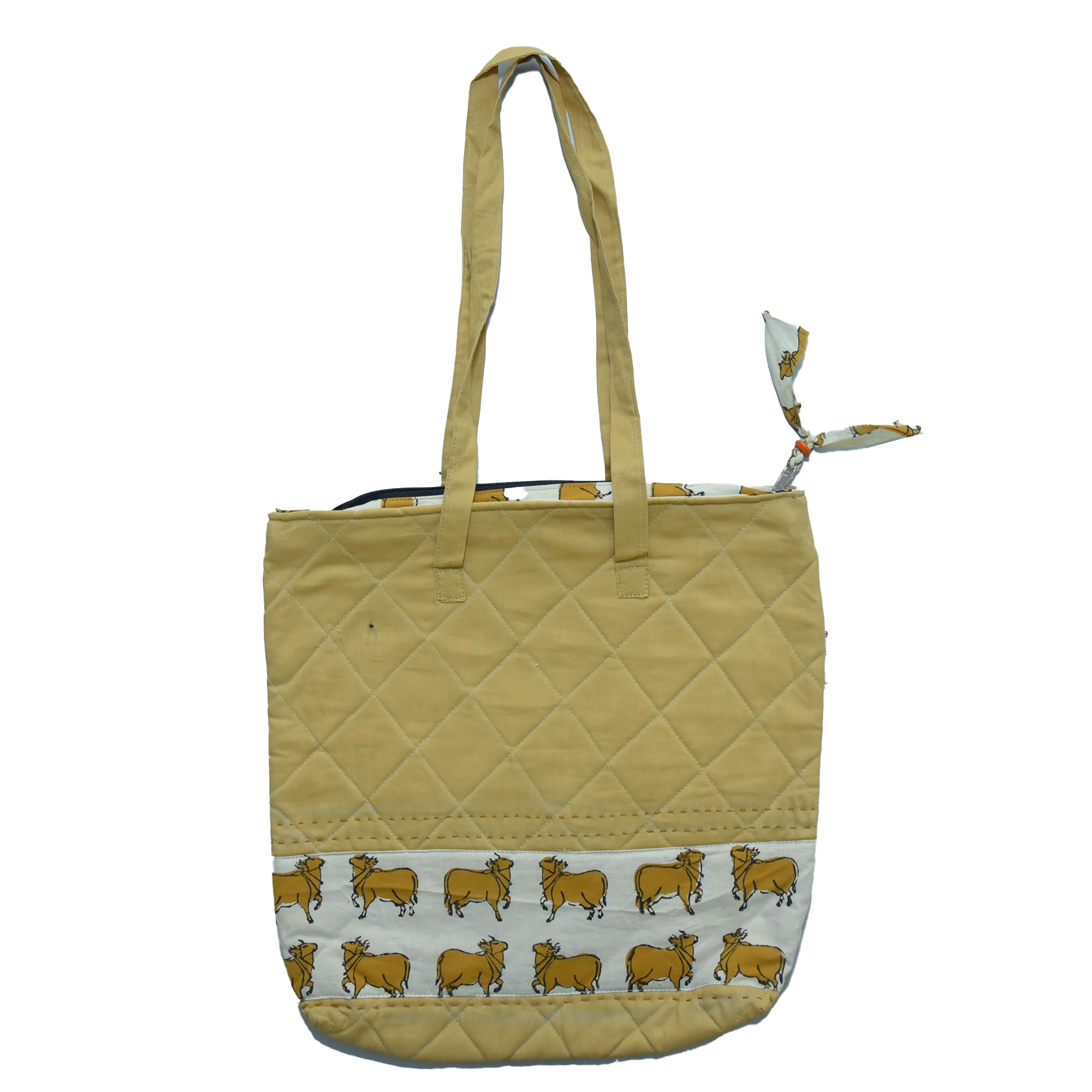 Handcrafted Cotton Khaki Jhola Bag