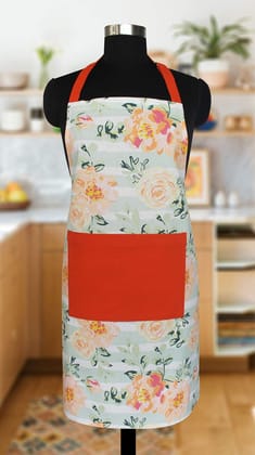 AIRWILL Cotton Floral Design Multicolor Color Apron (Pack of 1pc) AIRWILL Cotton Floral Design Multicolor Color Apron (Pack of 1pc)