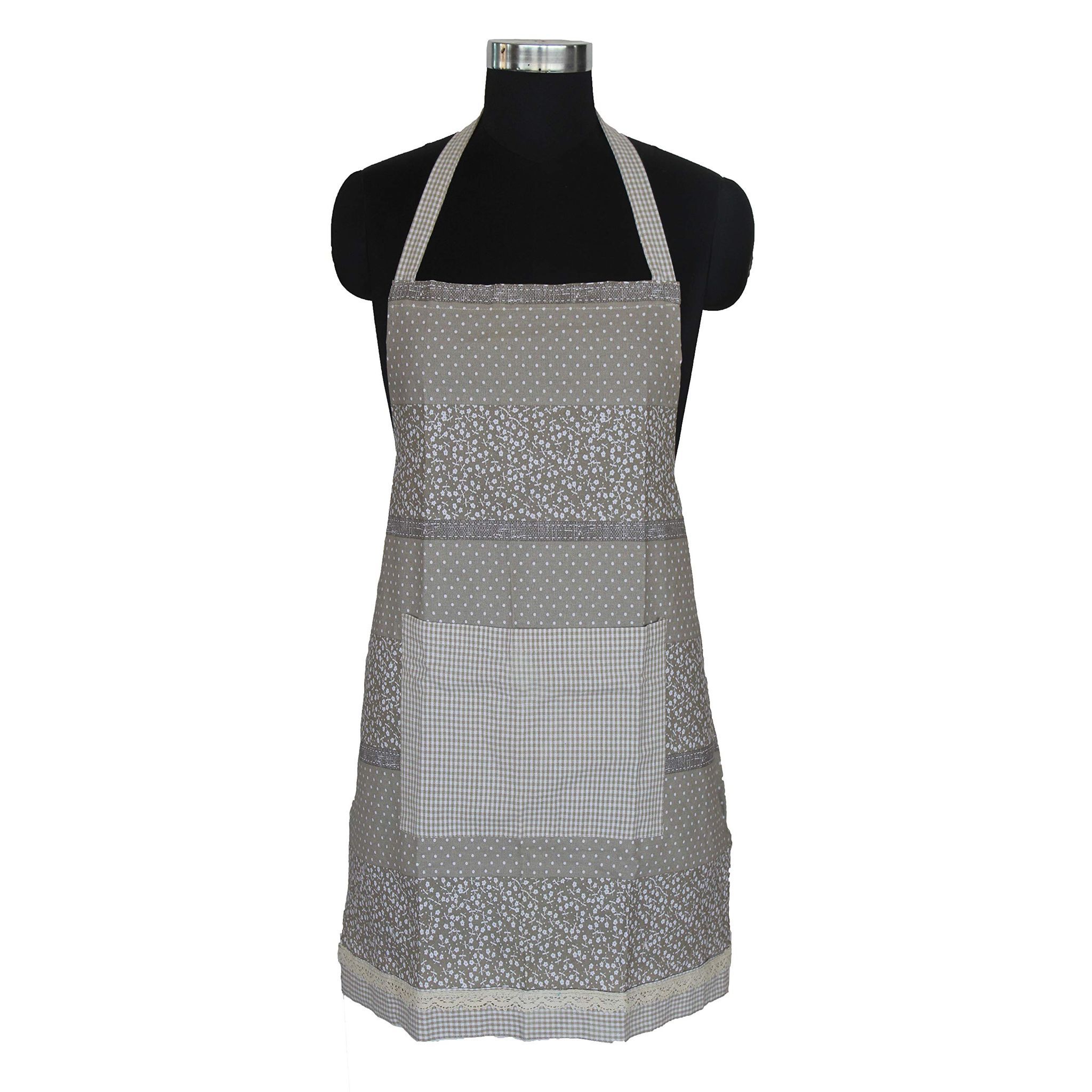 AIRWILL, 100% Cotton Designer Self Designed Bib Apron, Sized 65cm in Width and 80cm in Length with 2 Long Straps on Both Sides and Adjustable Buckle on Top. Pack of 1 pc