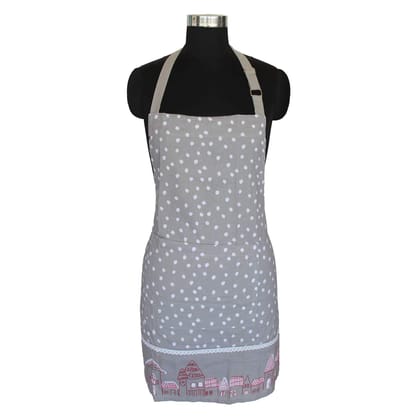 AIRWILL, 100% Cotton Designer Self Designed Bib Apron, Sized 65cm in Width and 80cm in Length with 2 Long Straps on Both Sides and Adjustable Buckle on Top. Pack of 1 pc