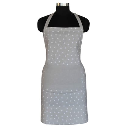 AIRWILL, 100% cotton designer aprons, sized 65cm in width and 80cm in length with 1 center pocket, adjustable buckle on top and 2 long ties on both 2 sides. Pack of 1 piece.