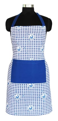 AIRWILL, 100% cotton designer aprons, sized 65cm in width and 80cm in length with 1 center pocket, adjustable buckle on top and 2 long ties on both 2 sides. Pack of 1 piece.