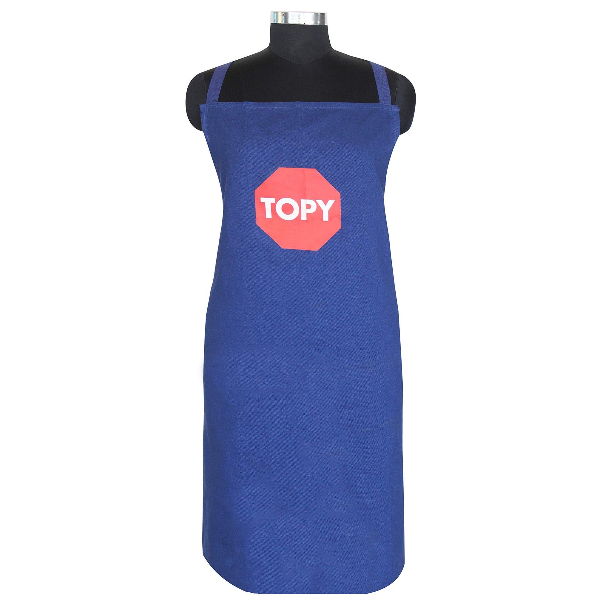 AIRWILL, 100% cotton designer aprons, sized 65cm in width and 80cm in length with 1 center pocket, adjustable buckle on top and 2 long ties on both 2 sides. Pack of 1 piece.