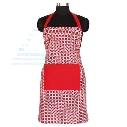AIRWILL, 100% cotton designer aprons, sized 65cm in width and 80cm in length with 1 center pocket, adjustable buckle on top and 2 long ties on both 2 sides. Pack of 1 piece.