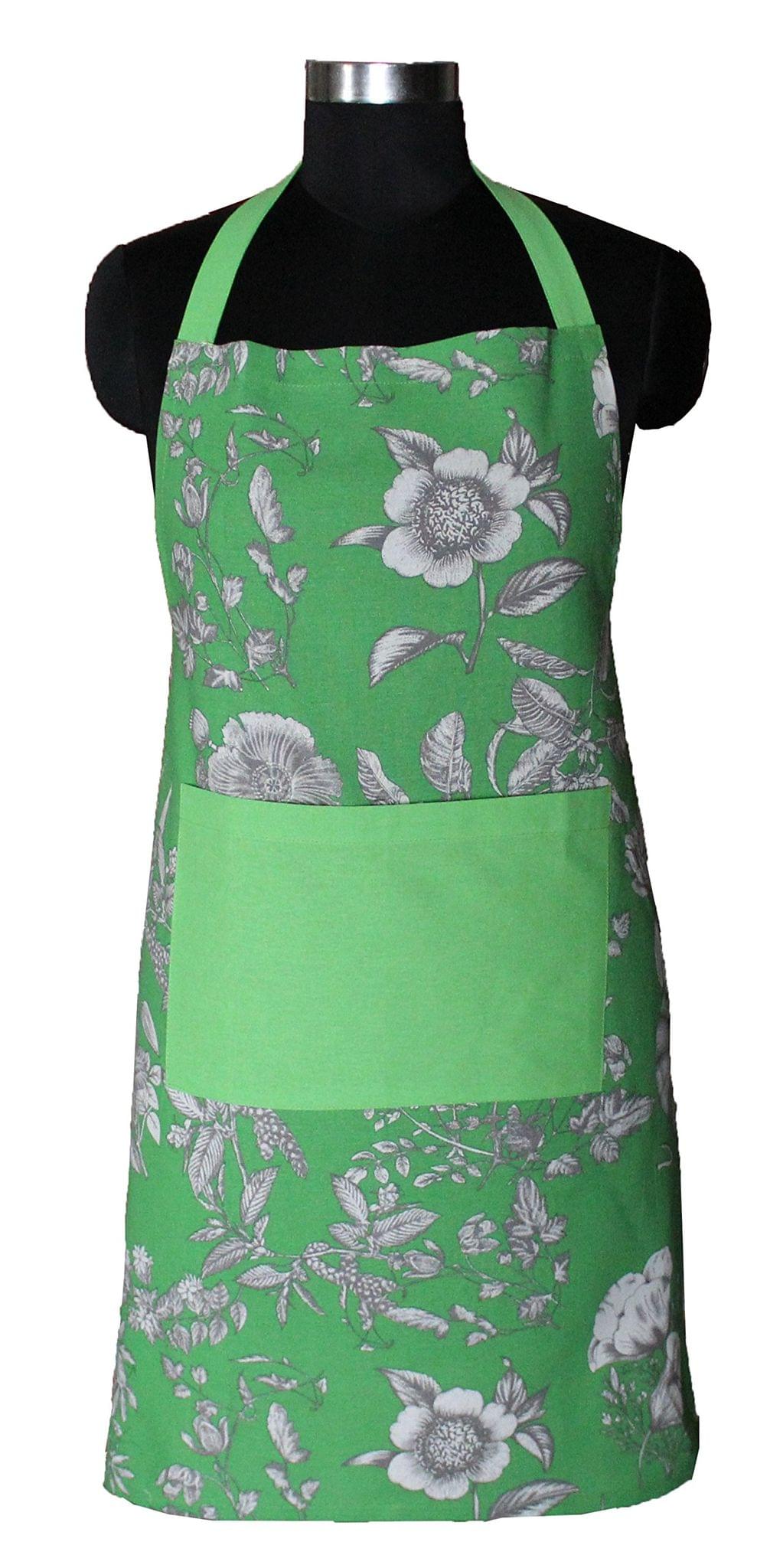 AIRWILL, 100% Cotton Designer Printed Aprons, Sized 65cm in Width & 80cm in Length with 1 Center Pocket, Adjustable Buckle on Top and 2 Long Ties on Both 2 Sides. Pack of 1 piece
