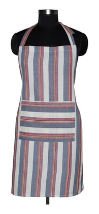 AIRWILL, 100% Cotton Designer Aprons, Sized 65cm in Width & 80cm in Length with 1 Center Pocket, Adjustable Buckle on Top and 2 Long Ties on Both 2 Sides. Pack of 1 piece