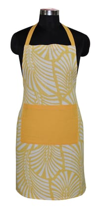 AIRWILL, 100% Cotton Designer Printed Aprons, Sized 65cm in Width & 80cm in Length with 1 Center Pocket, Adjustable Buckle on Top and 2 Long Ties on Both 2 Sides. Pack of 1 piece