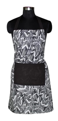 AIRWILL, 100% Cotton Designer Printed Aprons, Sized 65cm in Width & 80cm in Length with 1 Center Pocket, Adjustable Buckle on Top and 2 Long Ties on Both 2 Sides. Pack of 1 piece